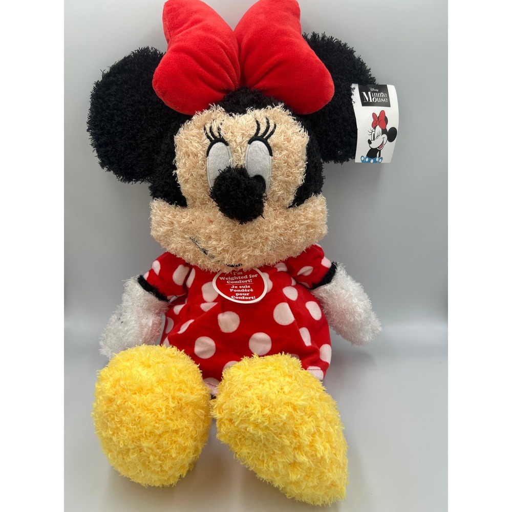 Disney Minnie Mouse Weighted Plush Red Polka Dot Dress Sensory Toy New with Tags